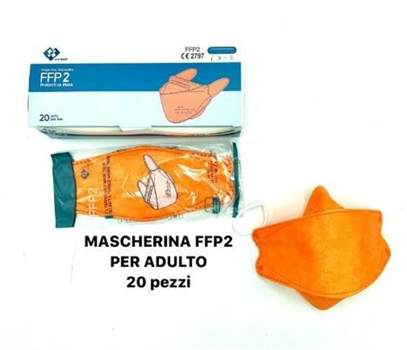 Mascherine FFP2 NR arancioni, confezione da venti pezzi