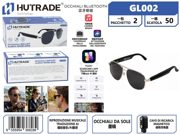 Occhiali da sole Bluetooth GL002
