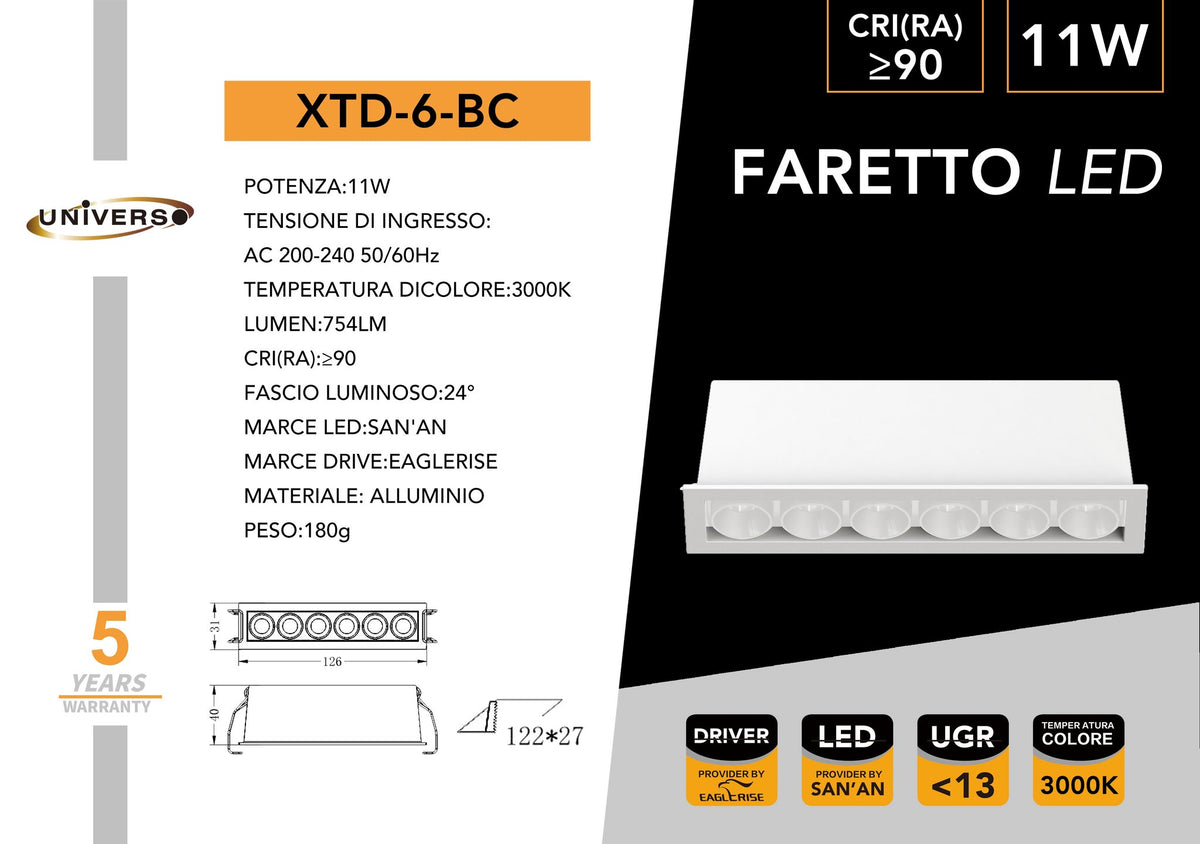 Lampada Da Soffitto Universo – XTD-6-BC
