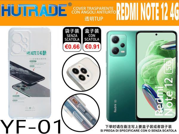 COVER TRASPARENTE REDMI NOTE 12 4G – YF01 011797