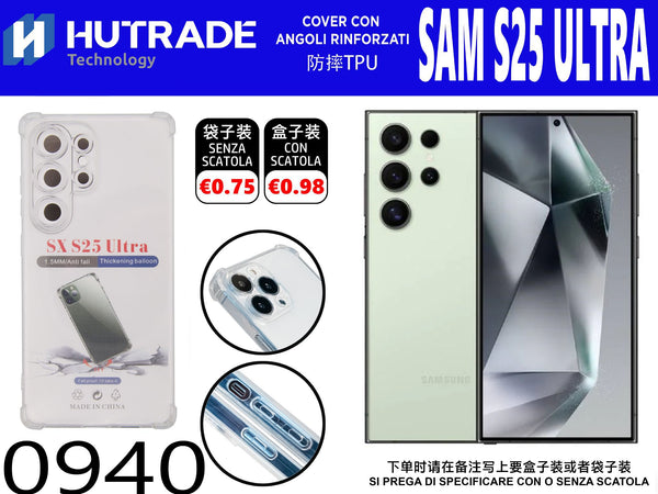 COVER TRASPARENTE BORDO ANTIURTO SAM S25 ULTRA – 0940 014341