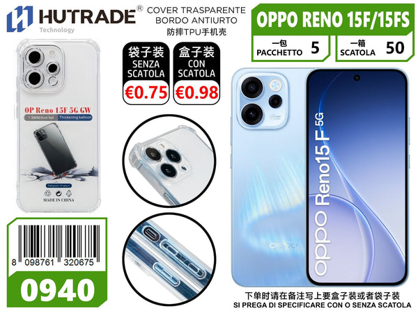 COVER TRASPARENTE BORDO ANTIURTO OPPO RENO 15F/15 FS – 0940 014412