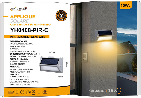 Applique Solare Universo – YH0408-PIR-C