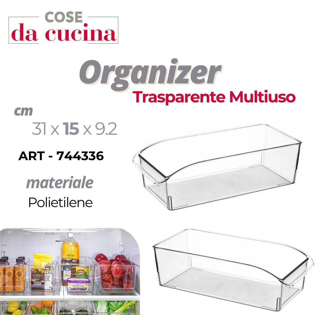 Organizer trasparente multiuso 31 × 15 × 9.2 cm