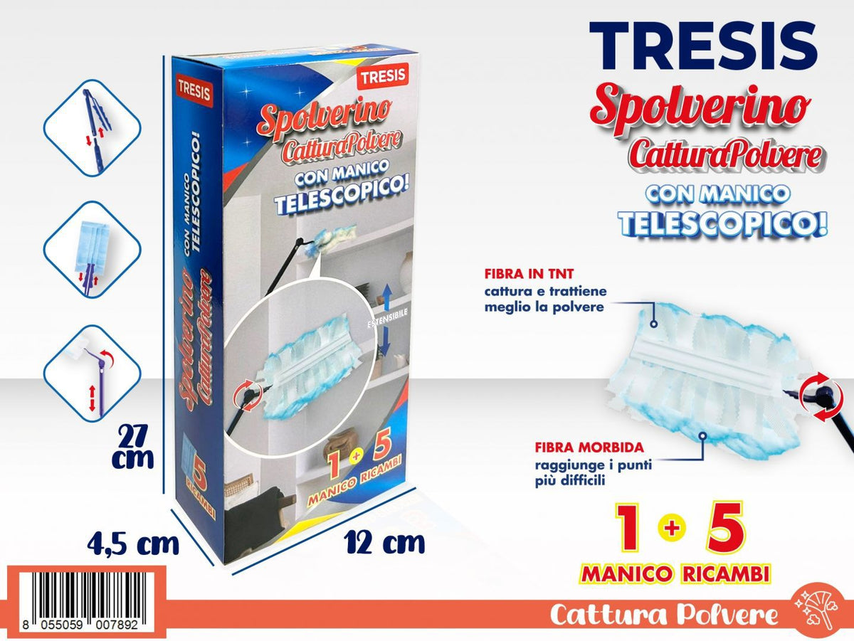 5 pz SPOLVERINO MAN. TELESCOPICO CX-407-5PCS
