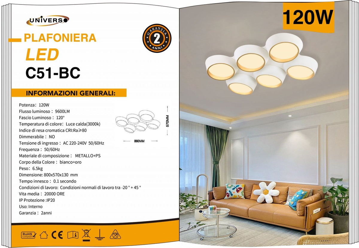 Lampadario Da Soffitto Universo – C51-BC