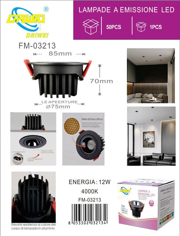 Faretti da incasso 12 W
