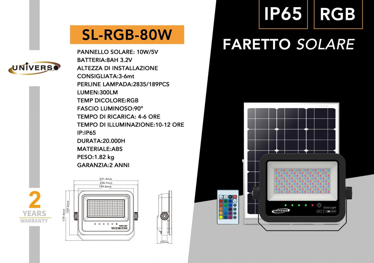 Farettto Solare Universo – SL-RGB-80W