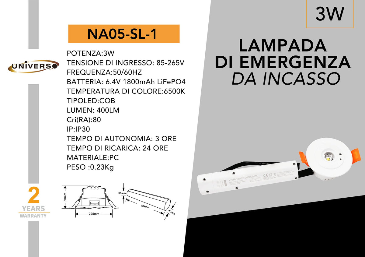 Lampada di emergenza – NA05-SL-1