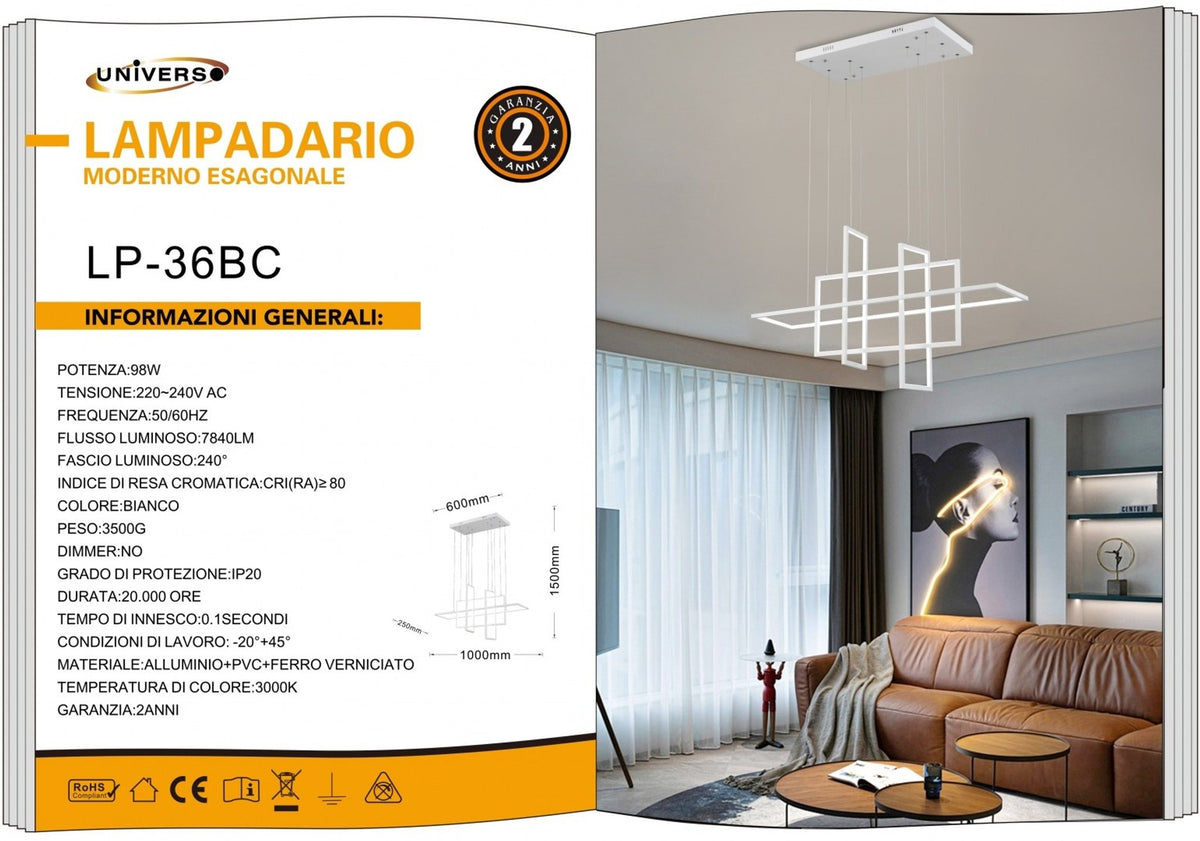 Lampadario Da Soffitto Universo – LP-36BC