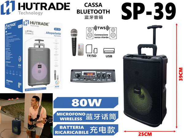 SP-39 CASSA BLUETOOTH CON MICROFONO /FM DA 80W