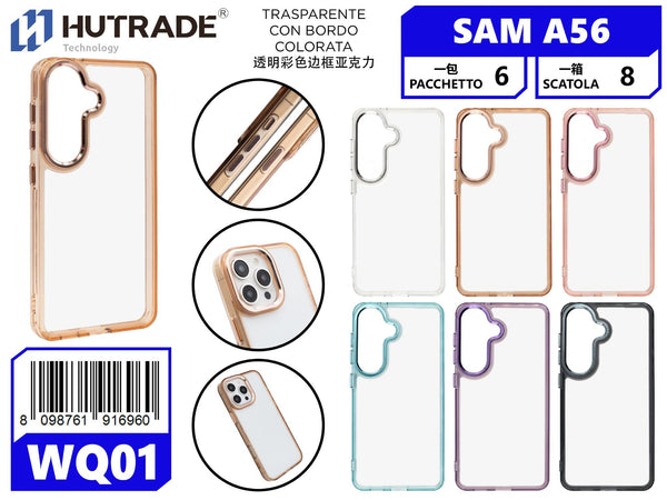 WQ-01 COVER TRASPARENTE CON BORDO COLORATA SAM A56