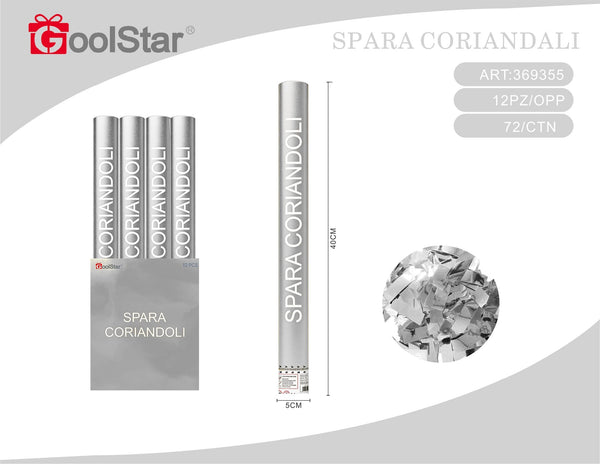 Sparacoriandoli con coriandoli argento