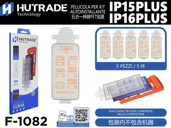 F-1082 PELLICOLA DI VETRO AUTOINSTALLANTE IP15 PLUS/16 PLUS