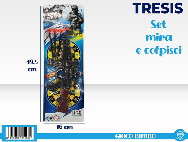 TRESIS Mira e Colpisci, set fucile giocattolo con dardi a ventosa