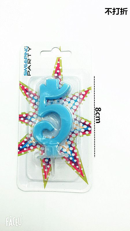 CANDELINE 9 cm NR.5 COLORE CELESTE
