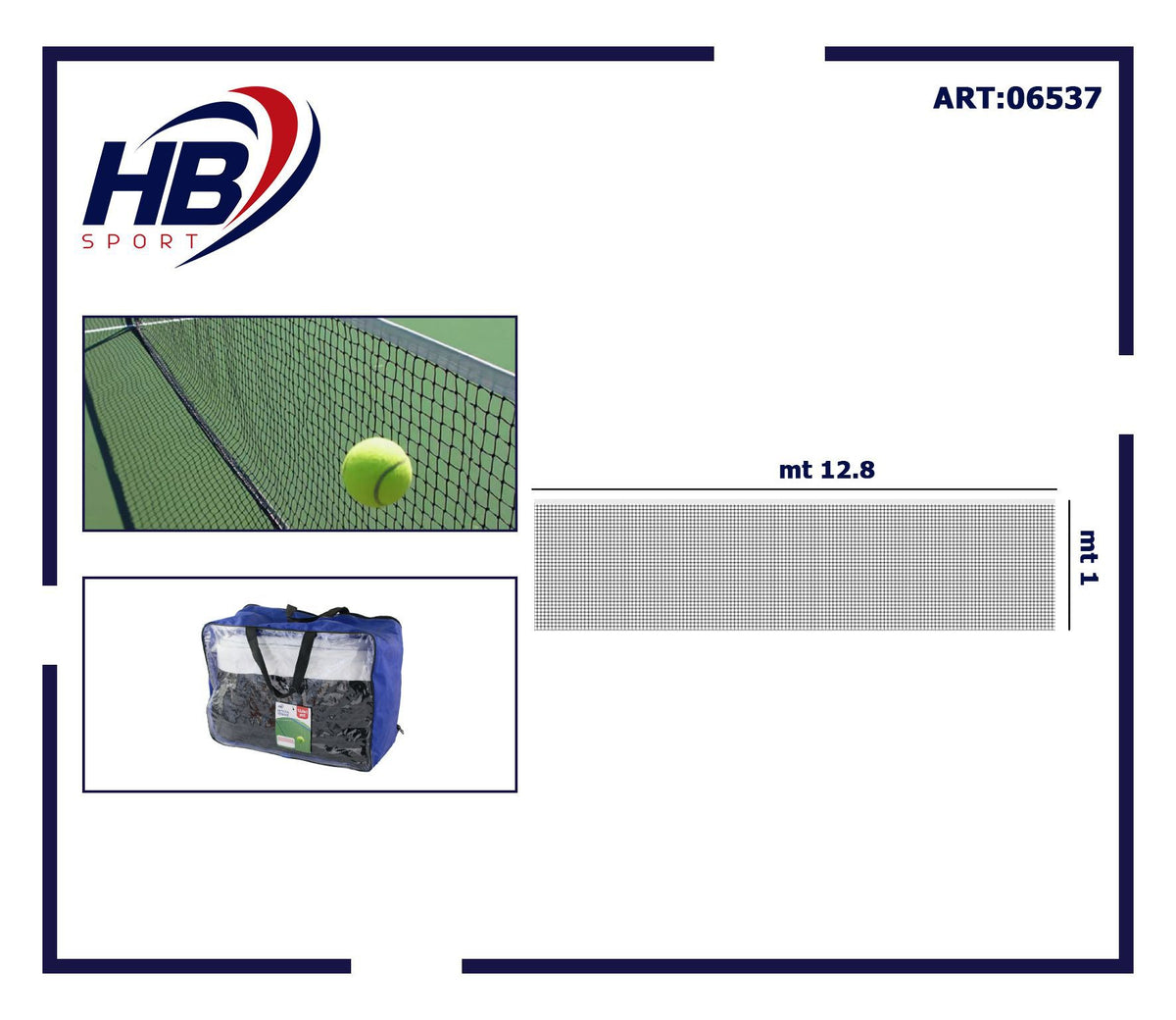 Rete da tennis 12.8 × 1m