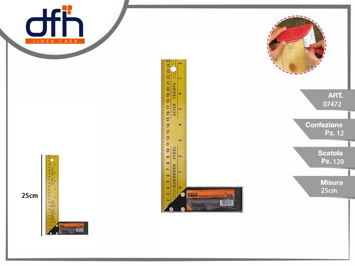 RIGHELLO ANGOLO 25 cm