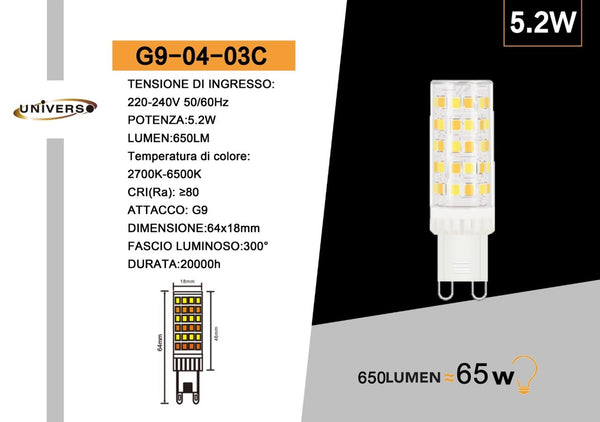 Lampadina G9 Universo – G9-04-03C