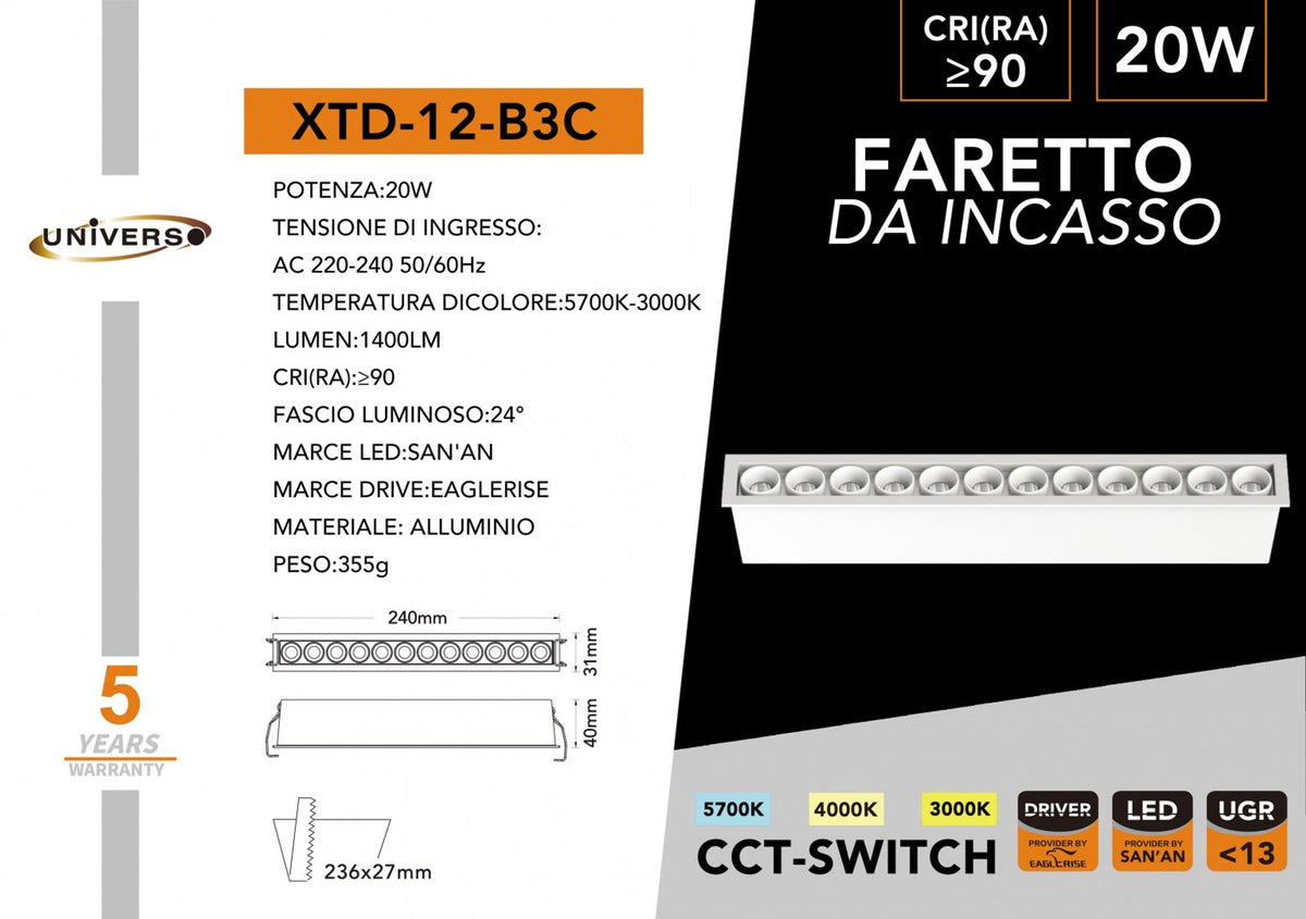 Lampada Da Soffitto Universo – XTD-12-B3C