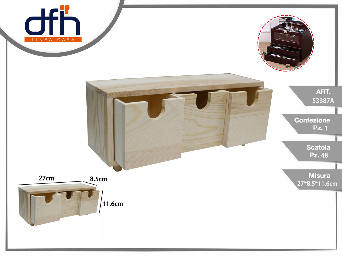 Cassettiera in legno