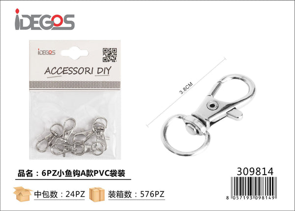 Set di 6 ganci per accessori, modello A