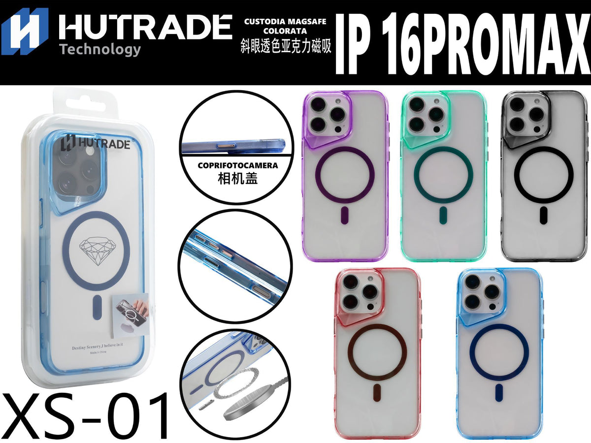 XS-01 COVER TRASPARENTE BORDO COLORATA MAGSAFE IP16 PRO MAX