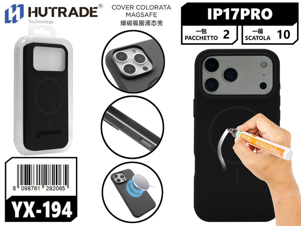 YX-194 COVER COLORATA MAGSAFE IP17PRO/IP18PRO NERO