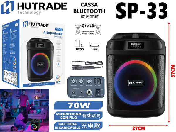SP-33 CASSA BLUETOOTH CON MICROFONO /FM DA 70W