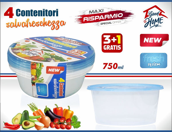 4 CONTENITORE TONDI 750 ml
