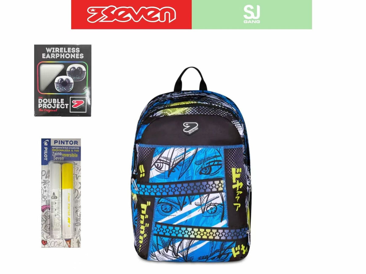 Seven, zaino reversibile con auricolari