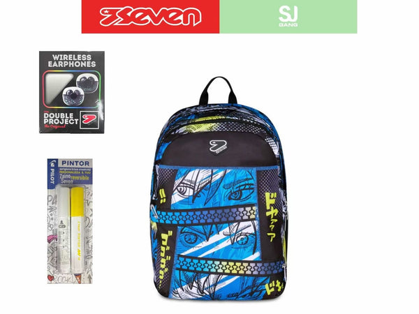 Seven, zaino reversibile con auricolari
