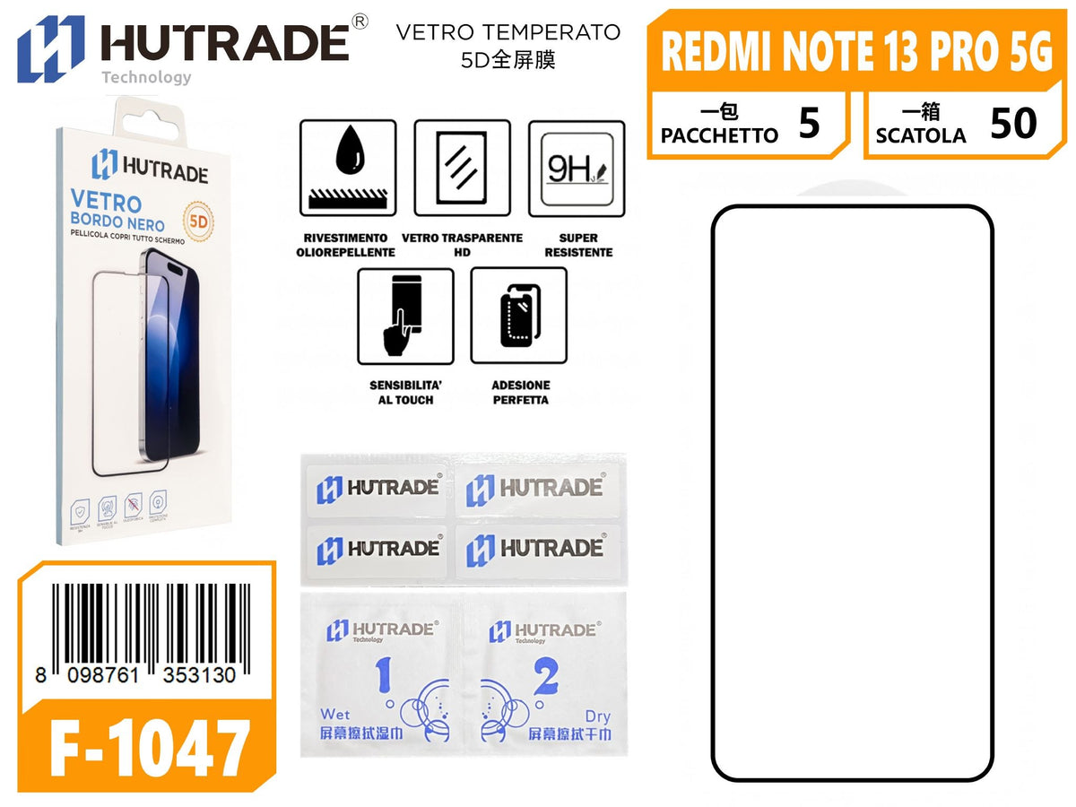 F-1047 PELLICOLA DI VETRO 5D REDMI NOTE 13 PRO 5G