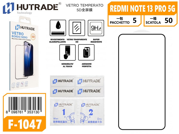 F-1047 PELLICOLA DI VETRO 5D REDMI NOTE 13 PRO 5G