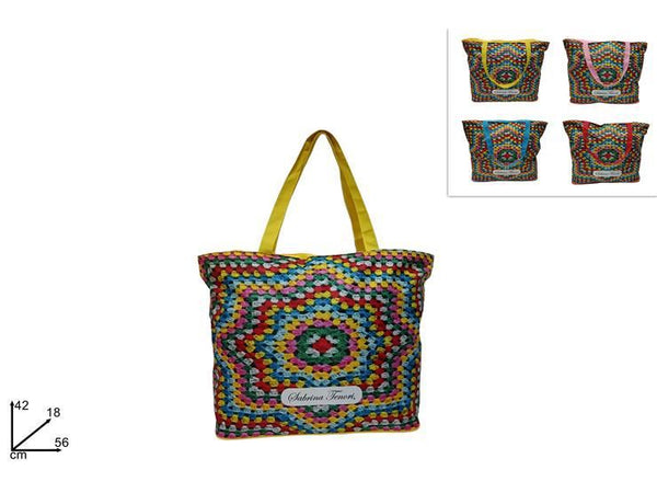 Borsa mare uncinetto colorato 4ass sl22-47c6/ redyellowl.bluepink