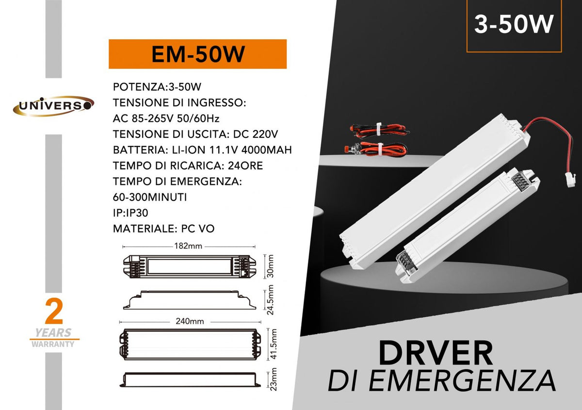 Alimentatore per illuminazione di emergenza – EM-50W