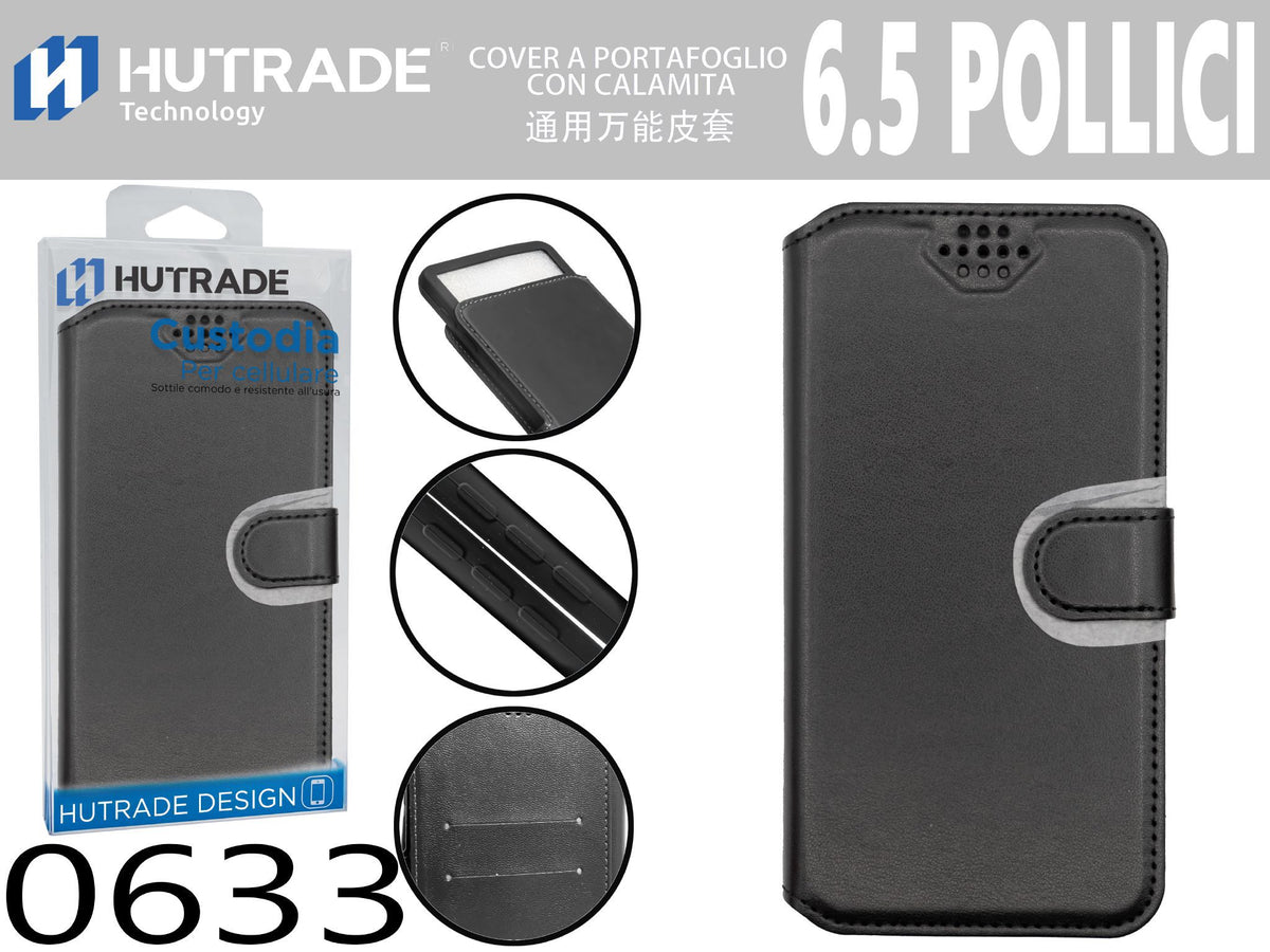 COVER A LIBRO UNIVERSALE 6.5 POLLICI NERO