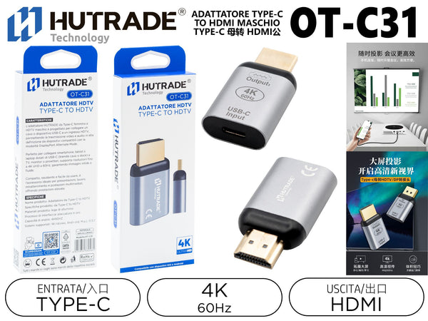 OT-C31 ADATTATORE TYPE-C TO HDMI MASCHIO