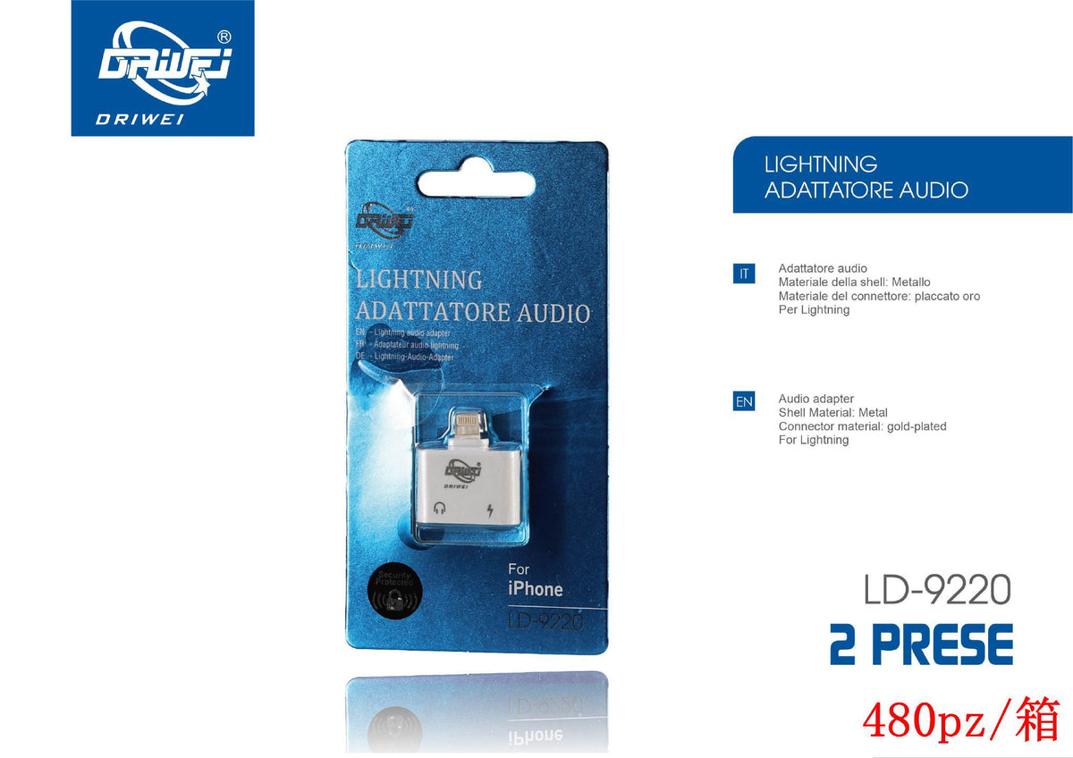 Adattatore audio Lightning LD-9220, bianco