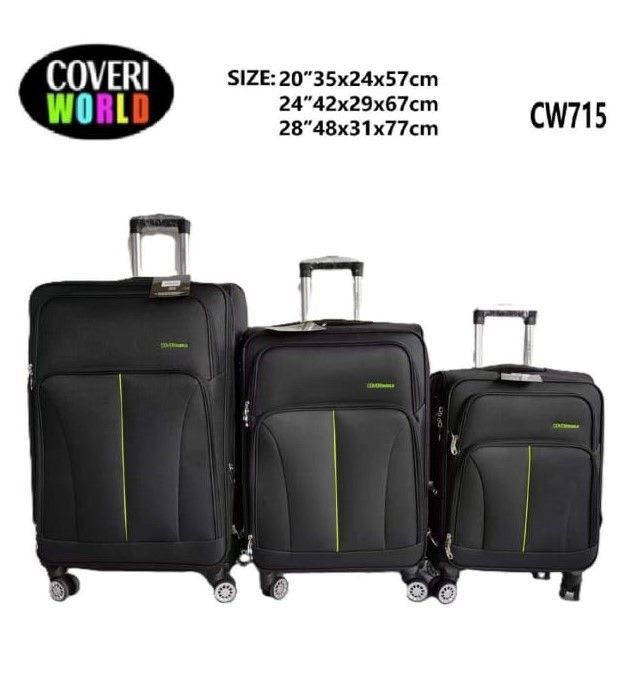 Coveri World CW715, set di tre trolley morbidi