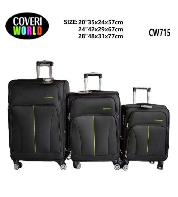 Coveri World CW715, set di tre trolley morbidi