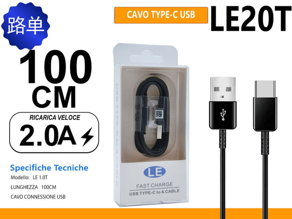 Cavo USB-A a USB-C LE20T, 1 m