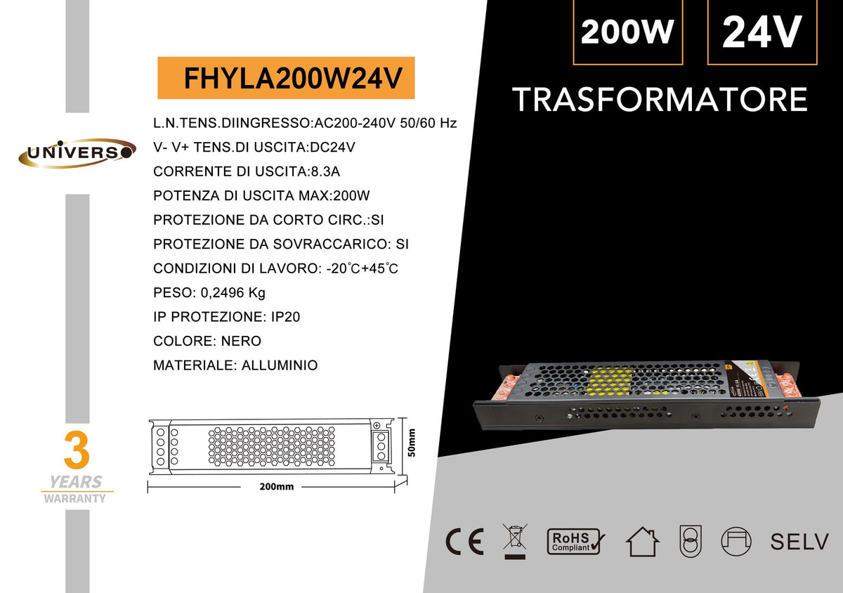 Alimentatore LED – FHYLA200W24V