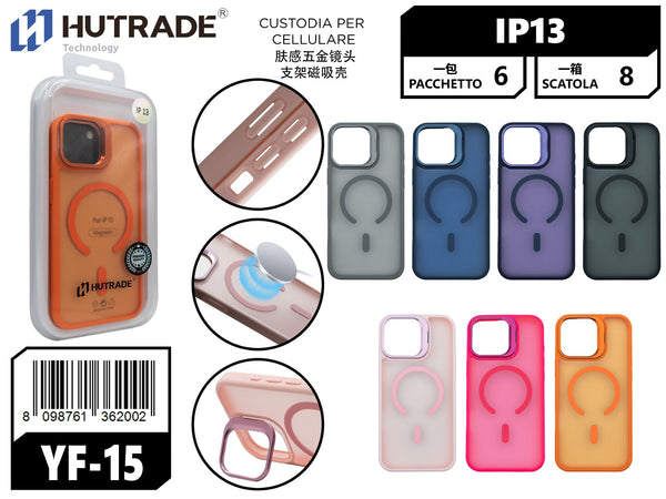 YF-15 COVER COLORATA OPACA CON SUPPORTO A MAGSAFE IP13