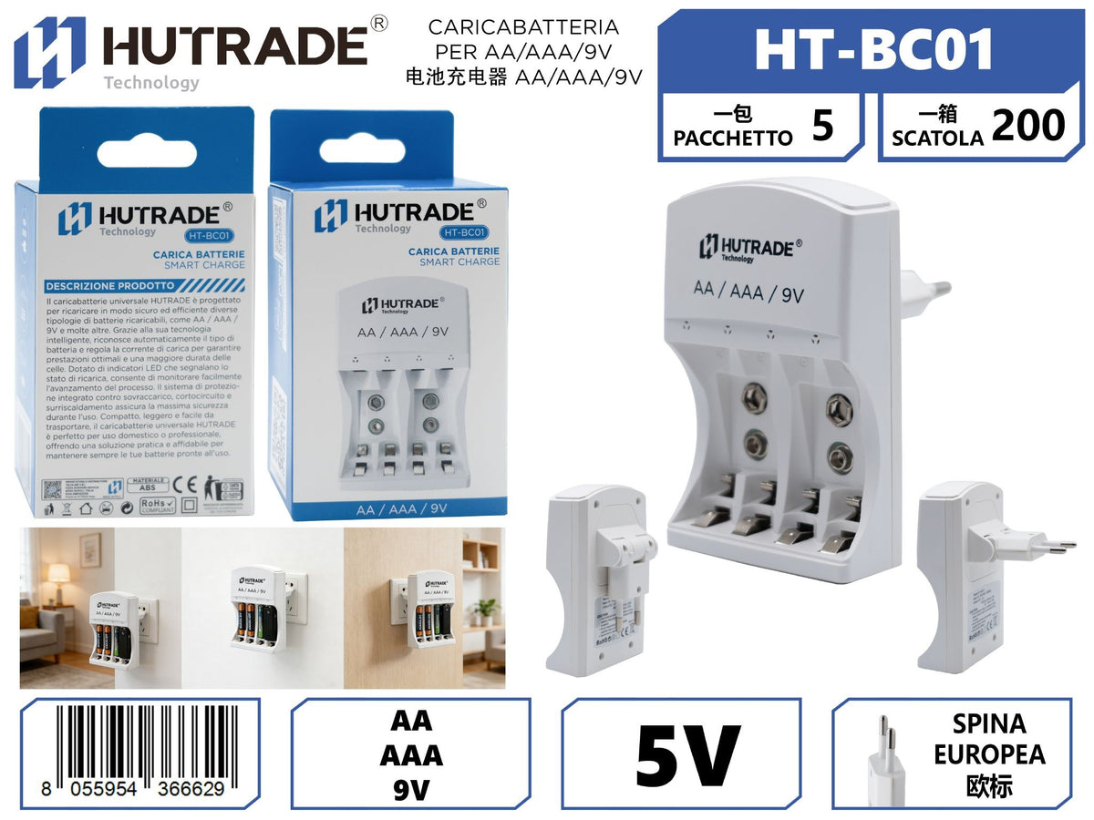 HT-BC01 CARICABATTERIA PER AA/AAA/9V