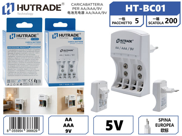 HT-BC01 CARICABATTERIA PER AA/AAA/9V