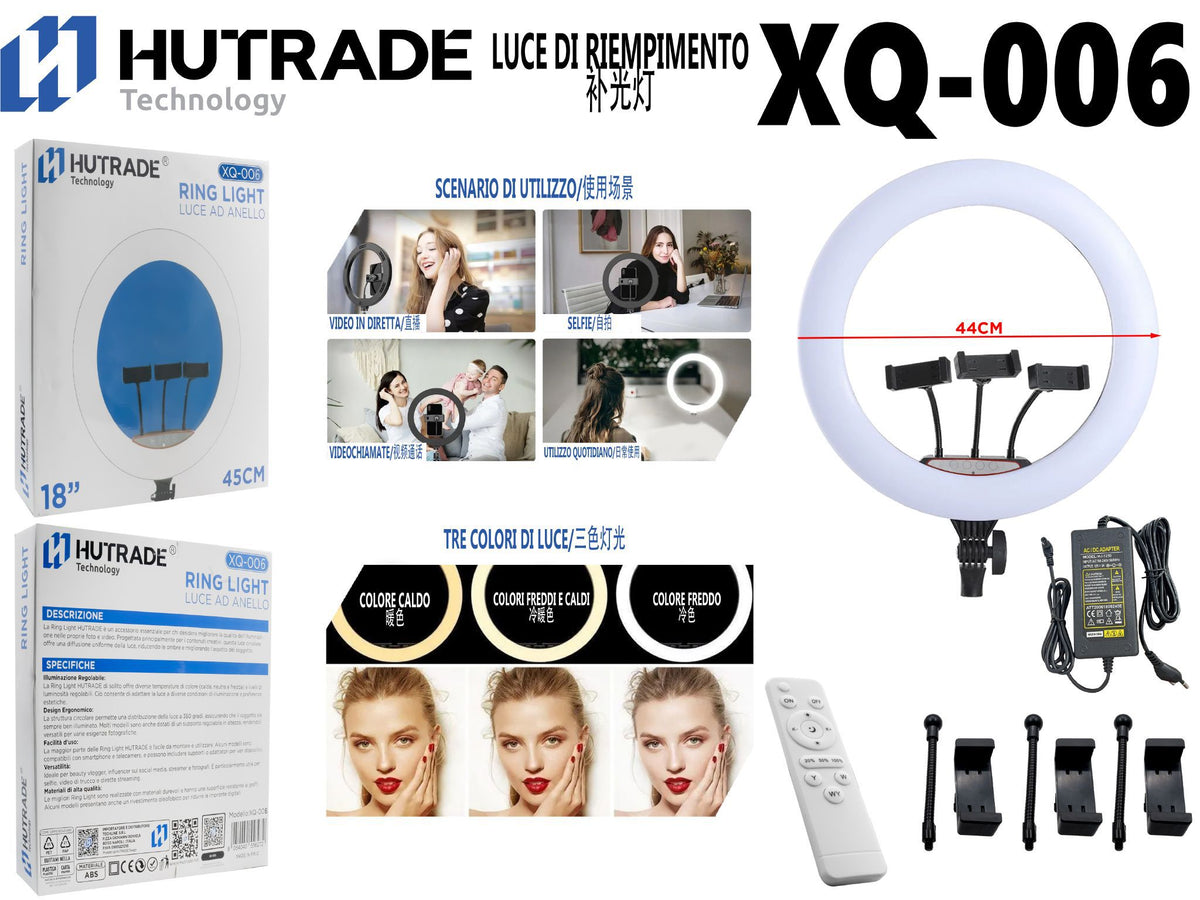 RING LIGHT LUCE DA 18 POLLICI CON SPINA 220V – XQ006
