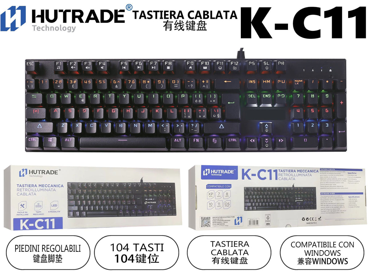 K-C11 TASTIERA MECCANICA CON FILO A LUCE