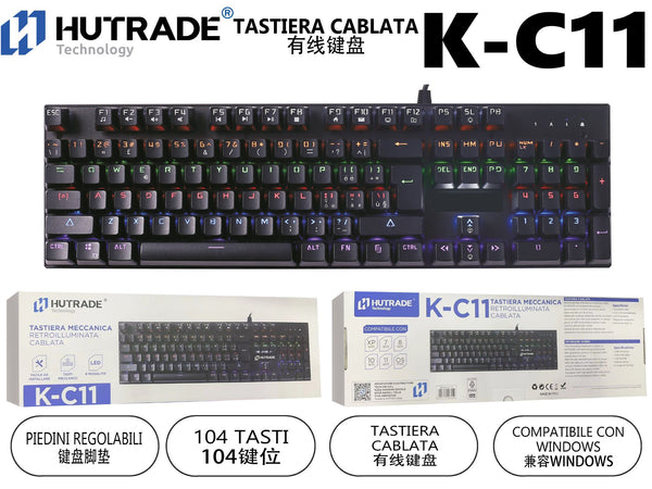 K-C11 TASTIERA MECCANICA CON FILO A LUCE