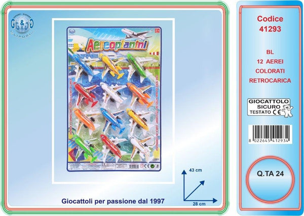 Set 12 aerei colorati a retrocarica LIP41293